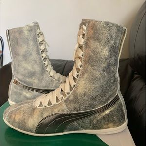 PUMA ESKIVA Hi Golden Metallic / New Like/ Unisex EU: 40.5 Or Wn’s 9.5/ Mn’s 8.5